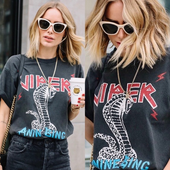 Anine Bing Tops - ANINE BING Cobra Serpent Snake Viper Tee S Small